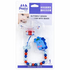 Butterfly Baby Pacifier with Clip Chain & Beads – 0% BPA | 0+ Months