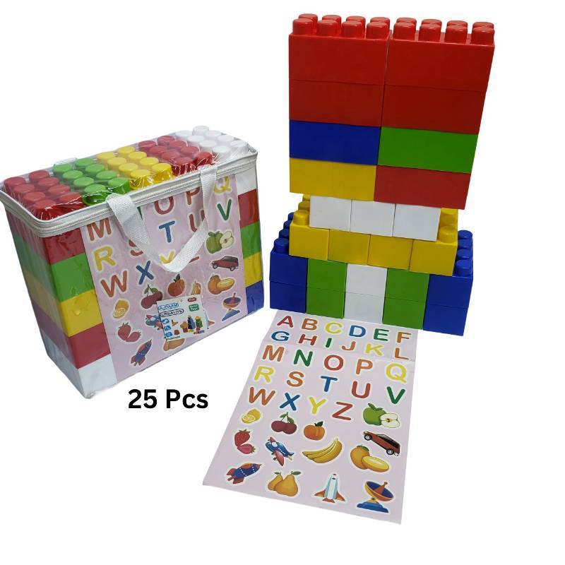 Jumbo Building Blocks 25 Pcs – Large Soft Stack Blocks for Babies & Toddlers