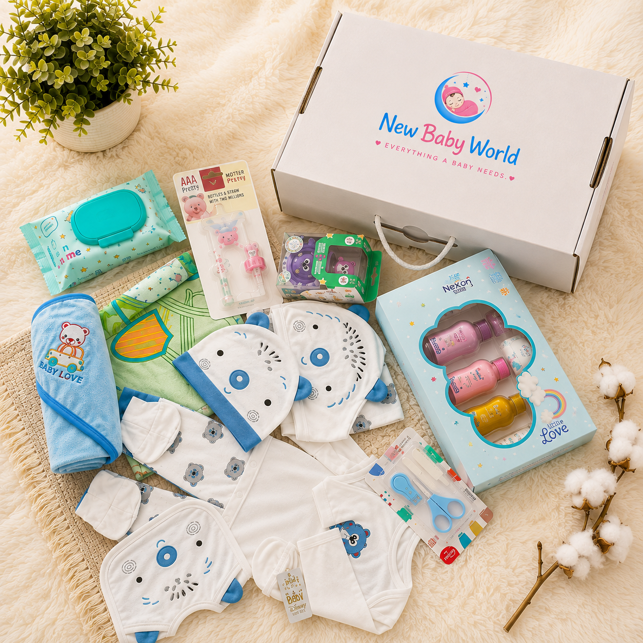 New Baby World Premium Newborn Baby Gift Box – Complete Baby Hamper