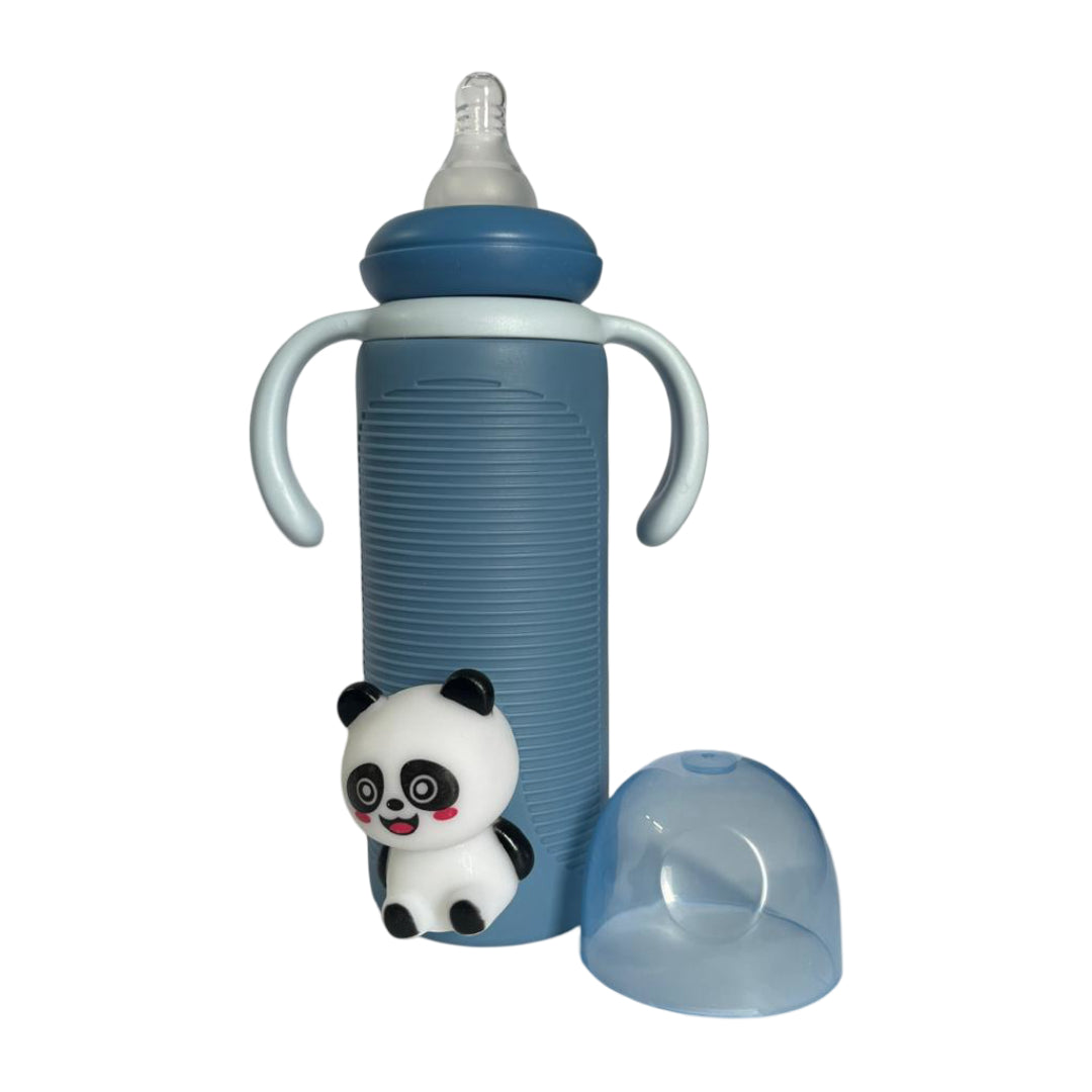 Minitree Glass Regular Neck Feeding Bottle with Handle – 8 Oz / 240ml | 0% BPA