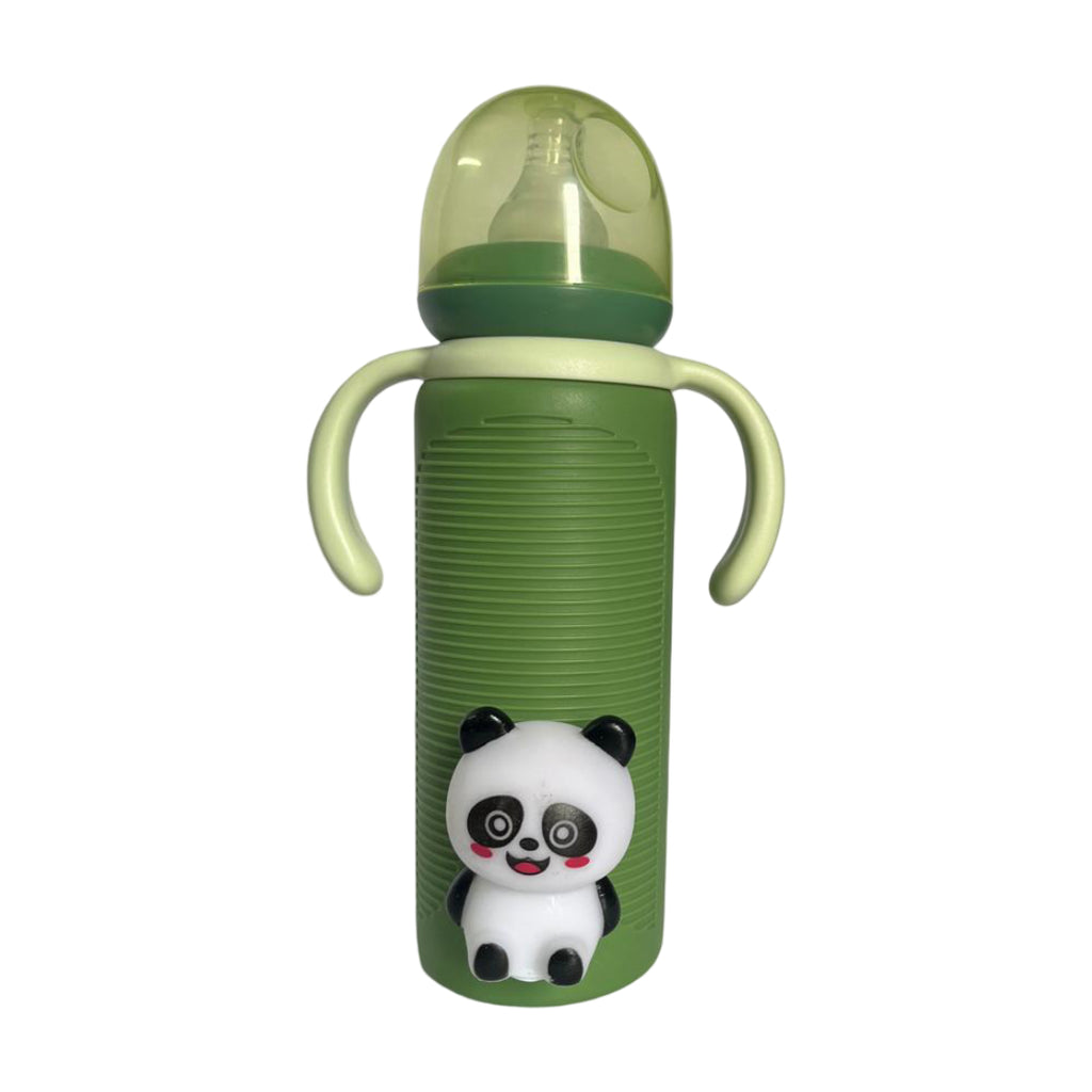 Minitree Glass Regular Neck Feeding Bottle with Handle – 8 Oz / 240ml | 0% BPA
