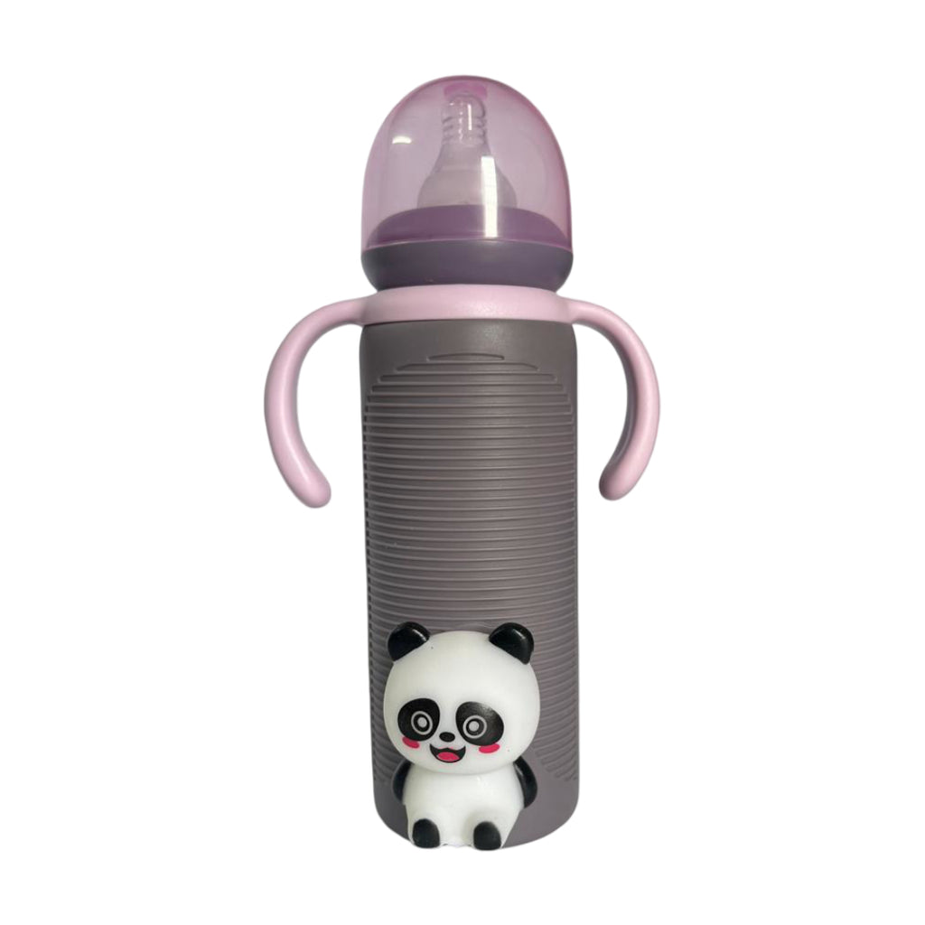 Minitree Glass Regular Neck Feeding Bottle with Handle – 8 Oz / 240ml | 0% BPA