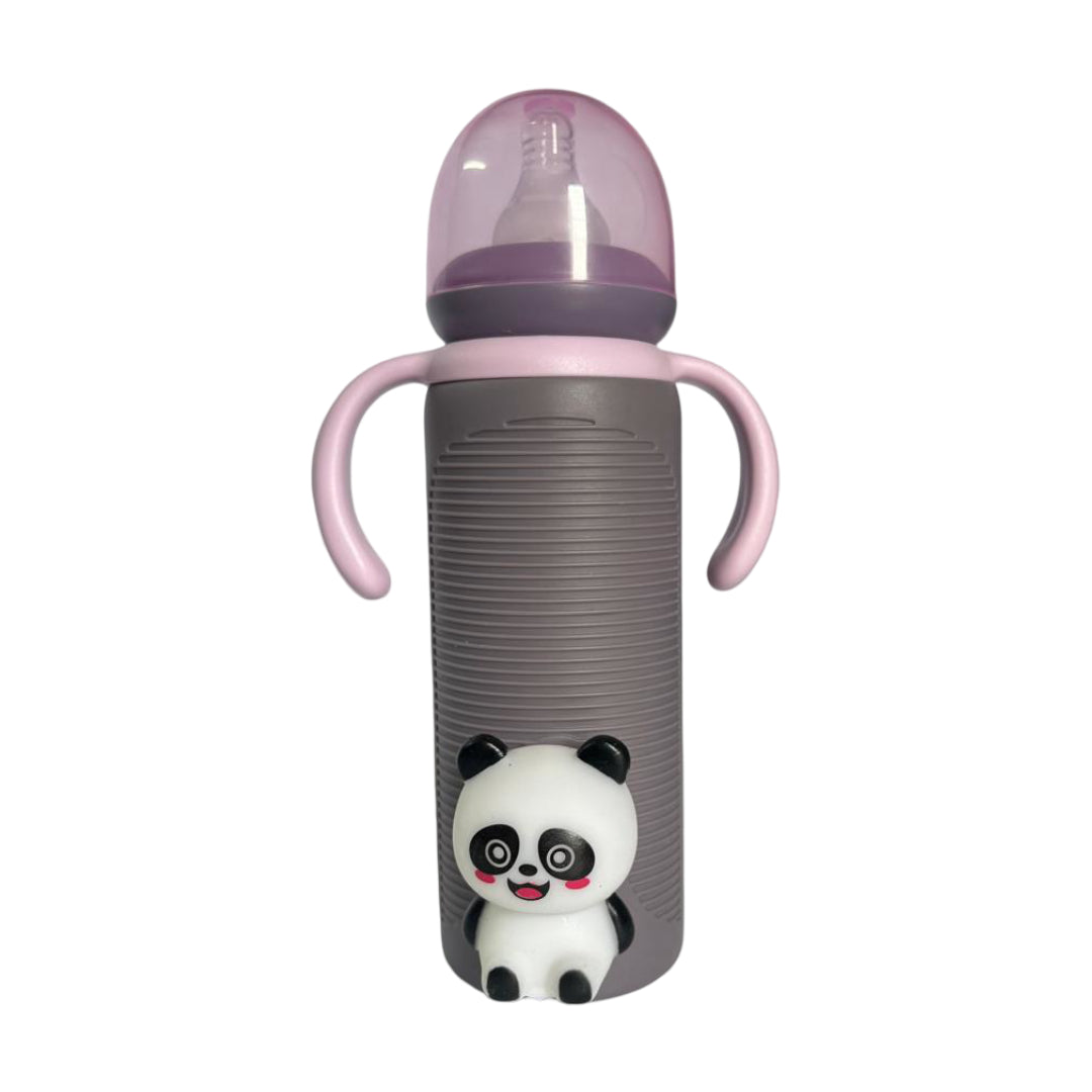 Minitree Glass Regular Neck Feeding Bottle with Handle – 8 Oz / 240ml | 0% BPA