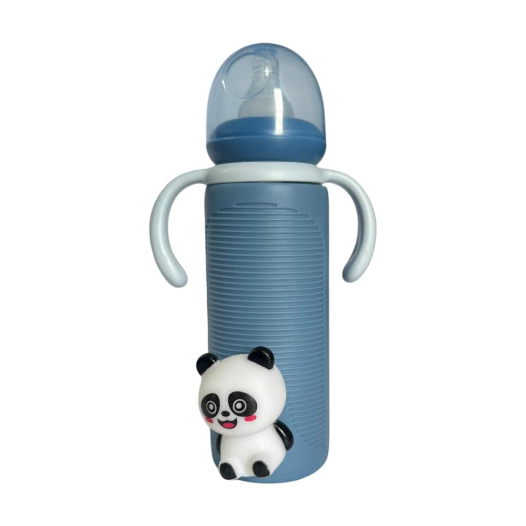 Minitree Glass Regular Neck Feeding Bottle with Handle – 8 Oz / 240ml | 0% BPA