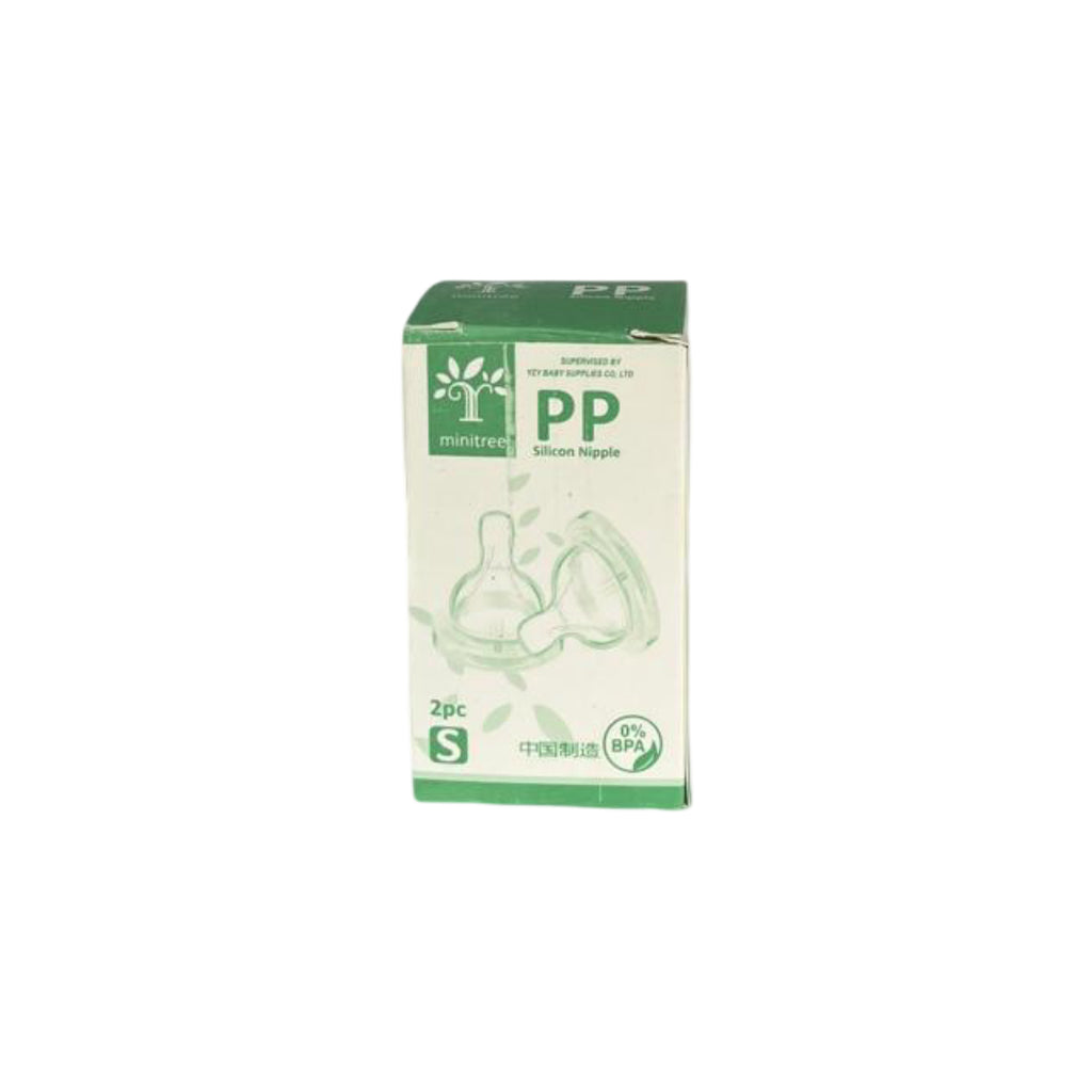 Minitree PP Silicon Nipple 2Pcs – 0% BPA | Slow Flow | Size S