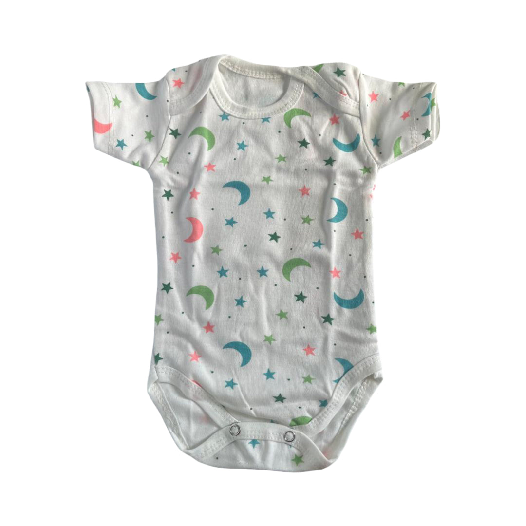 Pack of 5 Short Sleeve Bodysuits – Newborn Baby 0 to 3 Months | Soft & Breathable