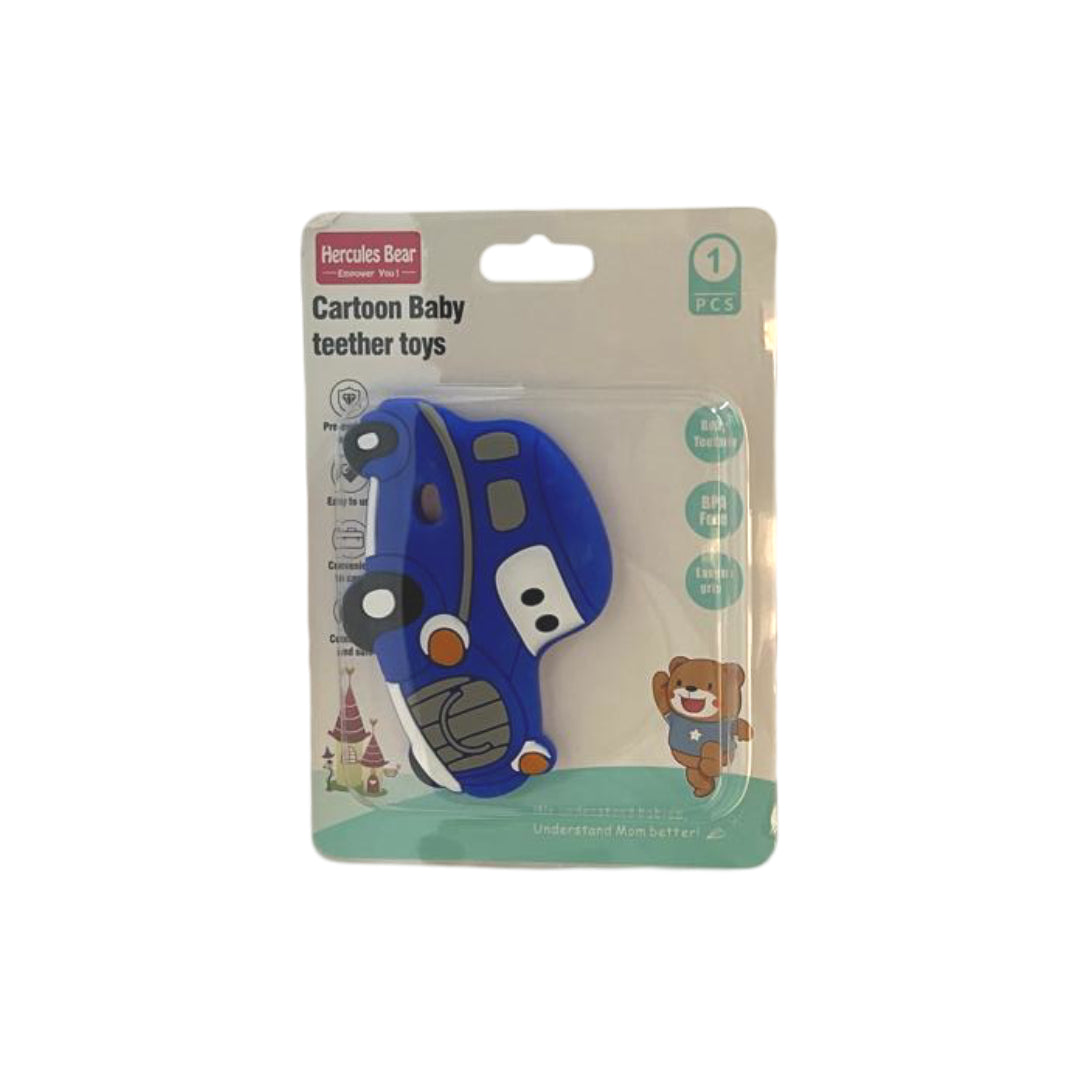 Car Shape Hercules Bear Cartoon Baby Teether Toys – BPA-Free Silicone
